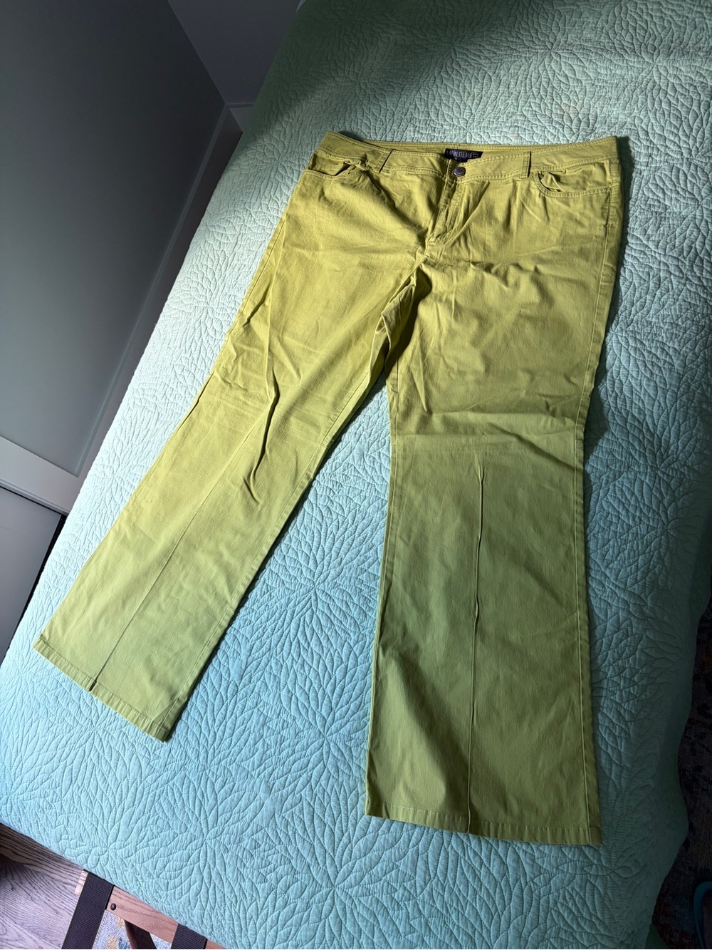 Apple Green Straight-Leg Pants